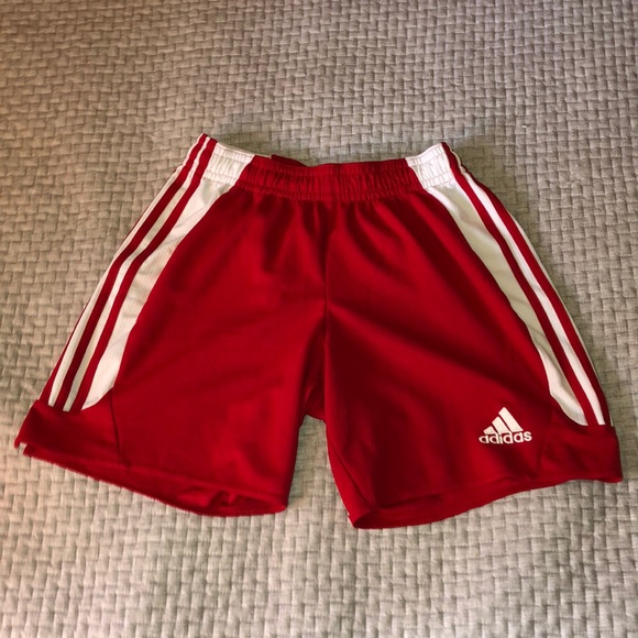 mens red adidas shorts